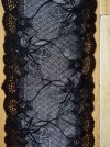 Black Color Fancy Flower Embroidery Lace Fabric